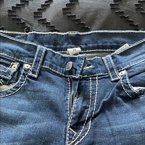 True Religion Indigo Jeans with Cream Stitching33x32